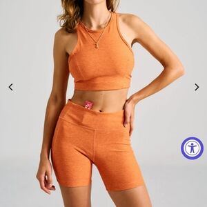 Outdoor Voices Orange Set Crop Tank Top & Short Size XL